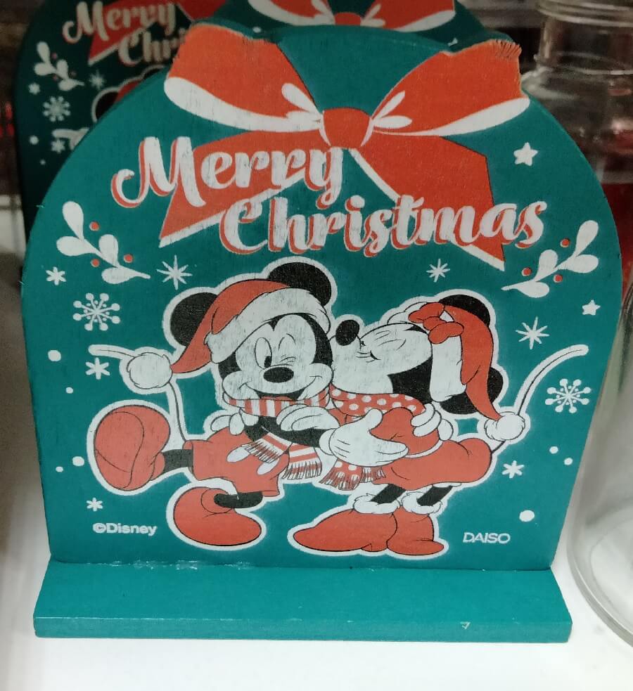 ミッキーとミニーのクリスマスの置き物